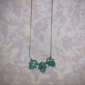 Triple Hamsa opal necklace